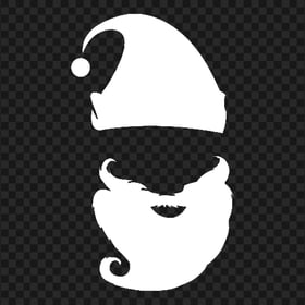 PNG Santa Beard And Hat White Silhouette