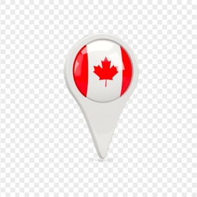 Canada Flag 3D Map Pin Transparent Background