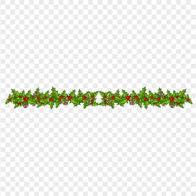 Christmas Holly Berry Leaves Border PNG