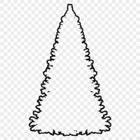 HD Black Real Outline Christmas Tree Clipart Silhouette Shape PNG