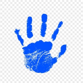 HD Realistic Blue Left Handprint PNG