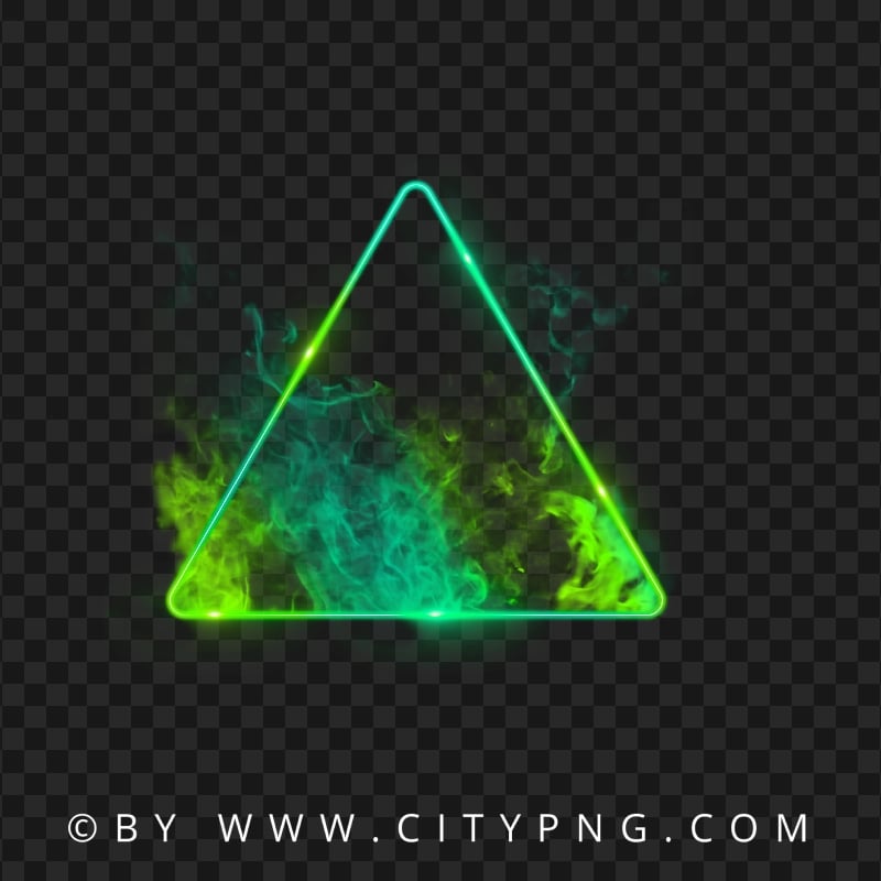 Neon Green Yellow Triangle With Smoke PNG Citypng