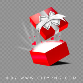 HD PNG Vector Gift Box With Magic Effect And Hearts