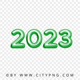 HD Green 2023 Text Numbers Transparent Background