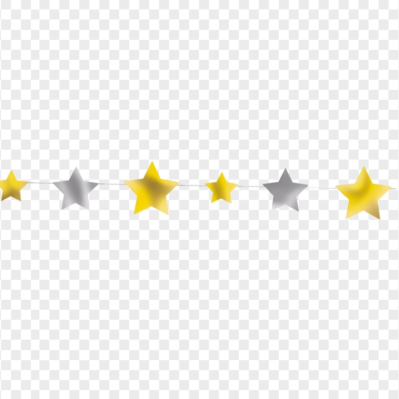 Hanging Yellow And Gray Stars Decoration Clipart PNG