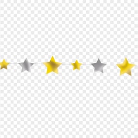 Hanging Yellow And Gray Stars Decoration Clipart PNG