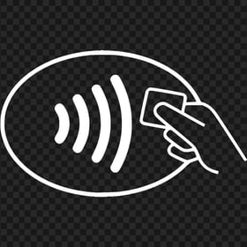 Transparent Contactless Payment White Icon