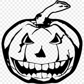 Black Outline Drawing Halloween Pumpkin Shape