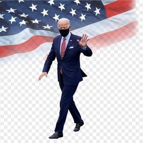 HD Joe Biden President Hello Hand Sign With US Flag PNG