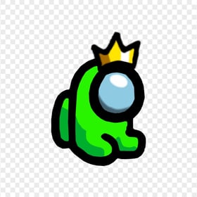 HD Lime Among Us Mini Crewmate Baby With Crown Hat PNG