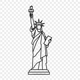 Statue Of Liberty Full Monument Black Line Art HD PNG
