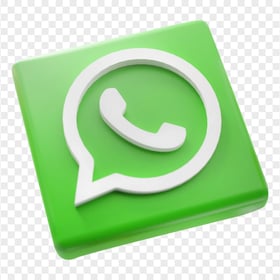 HD Green 3D Square WhatsApp Wa Logo Icon PNG