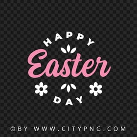 HD Pink Happy Easter Calligraphy Transparent PNG