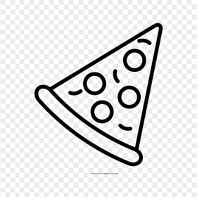 Pizza Slice Coloring Book Outline Icon PNG