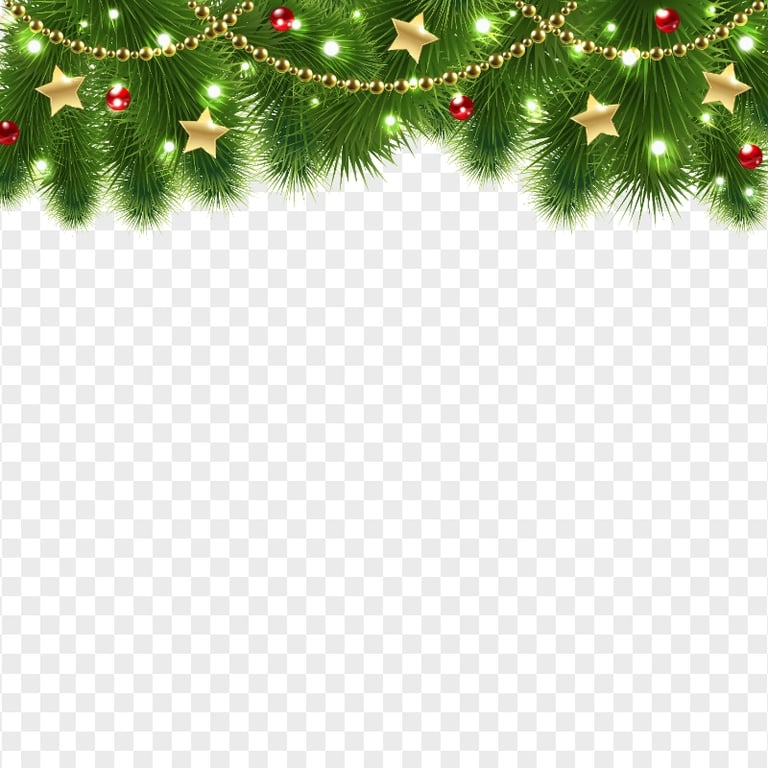 Decorated Pine Branches Borders Collection HD PNG | Citypng