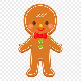 HD Vector Cute Cartoon Christmas Gingerbread Man PNG