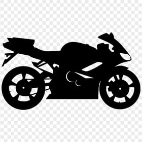 HD Sports Bike Motorcycle Black Silhouette Icon Transparent PNG