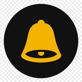 Black & Yellow Round Bell Icon PNG