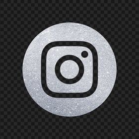 HD Silver Glitter Round Instagram Logo Icon PNG