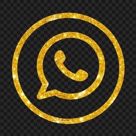 HD Gold Glitter Outline Whatsapp Round Circle Logo Icon PNG