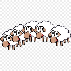 Cartoon Group Of Sheep Clipart