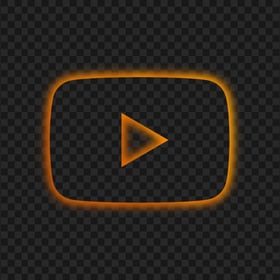 HD Orange Neon Aesthetic Youtube YT Play Icon PNG