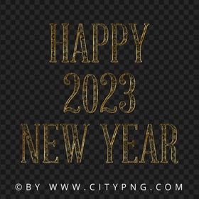 HD Happy 2023 New Year Golden Design Transparent PNG
