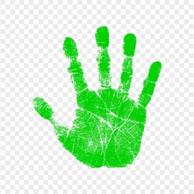 HD Green Real Hand Print PNG