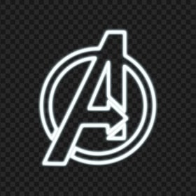 White Avengers Neon Logo Transparent PNG