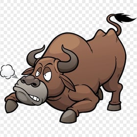 HD Angry Bull Cartoon Character PNG