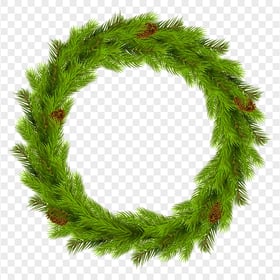 HD Green Leafed Pine Wreath PNG
