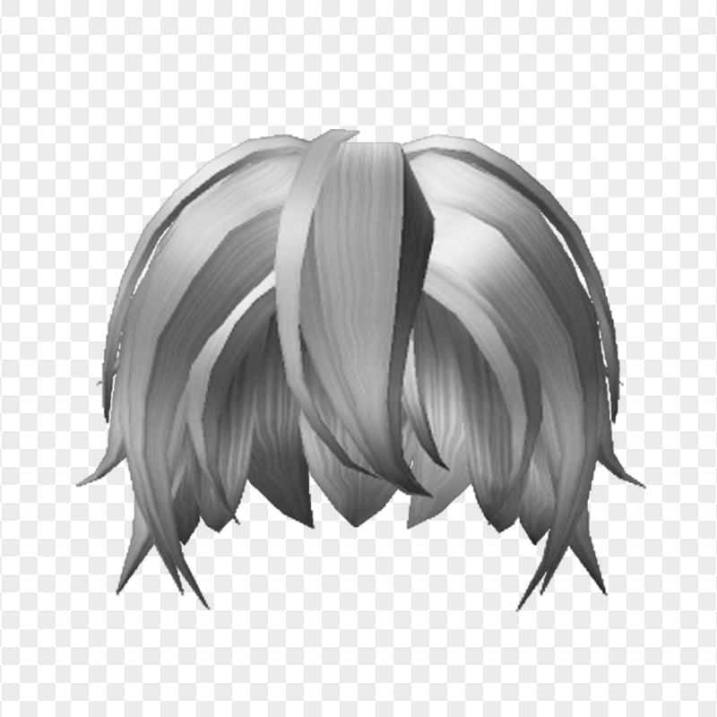 HD Grey Anime Hair PNG