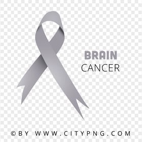 Grey Cancer Of Brain Ribbon Logo Sign PNG