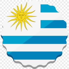 Vector Wavy Circle Uruguay Flag Icon PNG