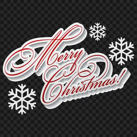 HD Beautiful Merry Christmas Text With Snowflakes Logo PNG