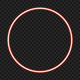 HD Red Circle Glowing Neon Frame Border PNG