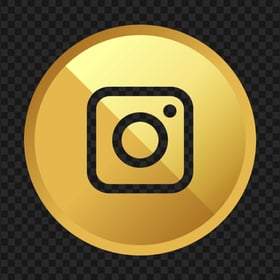 Gold Outline Round Instagram Logo Icon