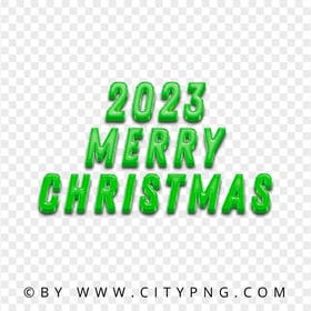 HD 2023 Merry Christmas Green Text Transparent PNG