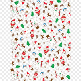Christmas Santa, Candy, Snowman And Tree Pattern