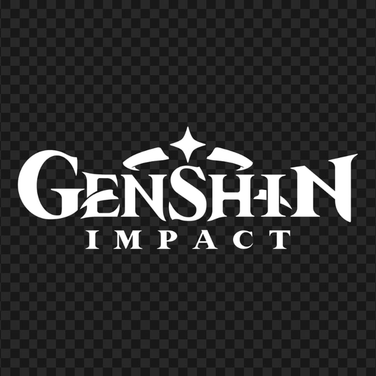 HD White Genshin Impact Game Logo PNG