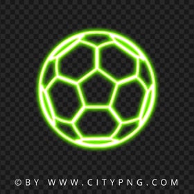 Green Neon Football Soccer Ball HD PNG