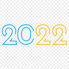 2022 Creative Yellow & Blue Text PNG