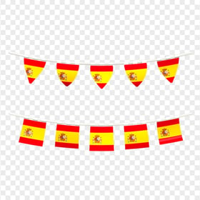 Spain Flags Bunting Pennants Download PNG