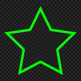 Green Outline Star PNG Image