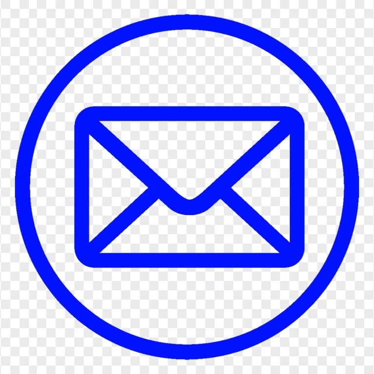 Transparent Mail Email Address Round Outline Dark Blue Icon