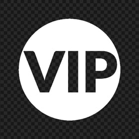 VIP White Circle Icon PNG Image