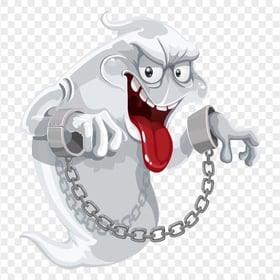 HD Cartoon Illustration Halloween Ghost With Chains PNG