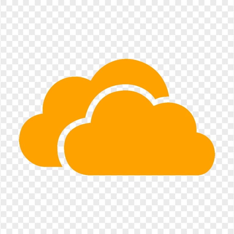 HD Orange Storage Host Clouds Icon PNG