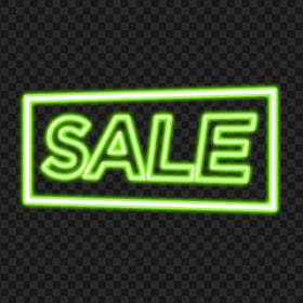 Download Glowing Sale Word Green Neon Sign PNG