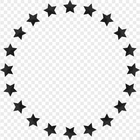 Circle Stars Black Border Frame PNG IMG